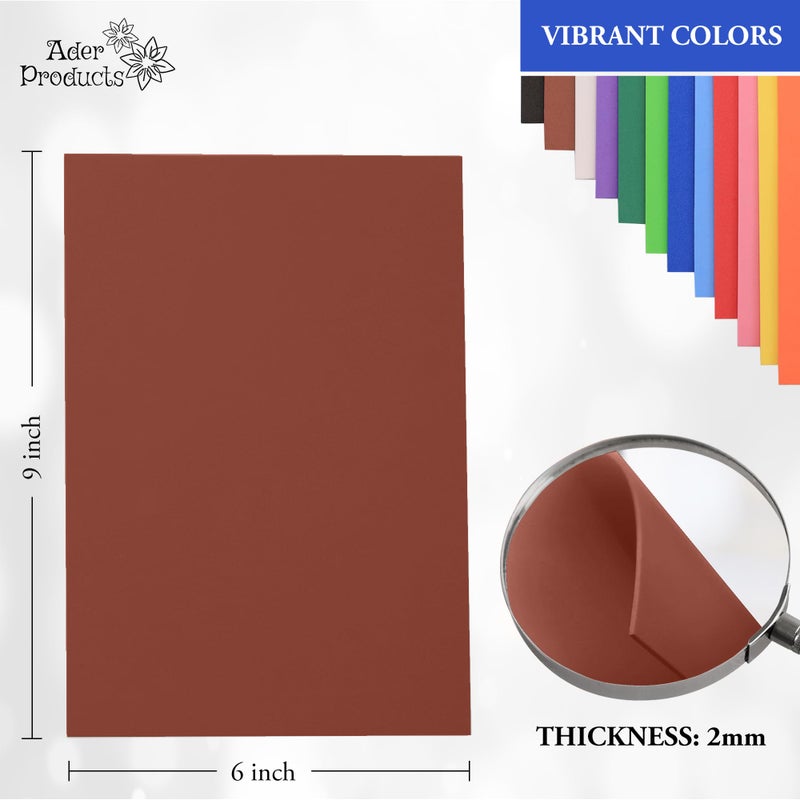 Ader Products Brown Eva Foam Sheets, 2mm Thick, 6 x 9 Inch, Handicraft Foam Paper for Arts and Crafts, by Ader Products - 12 Sheets - Image 3